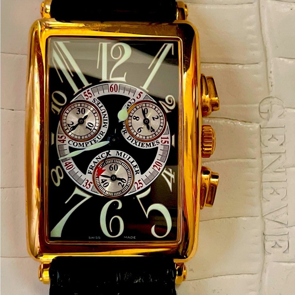 Watch Franck Muller Long Island 18k Gold Chronograph with box